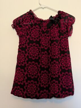 George Black & Pink Floral Girls Blouse